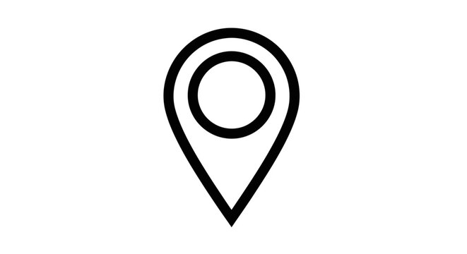 Bold outline map pin for clear location visibility.
