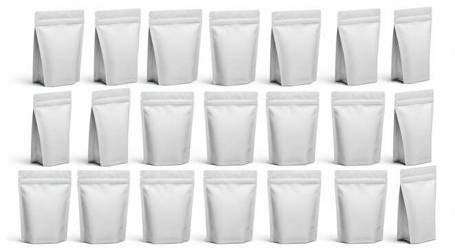 Blank packaging bag mockup assortment
