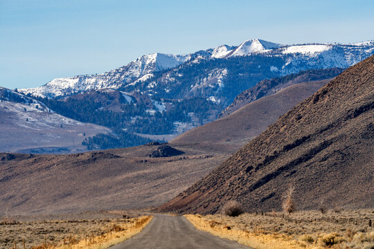 Empty rural road over Trail Creek Pass