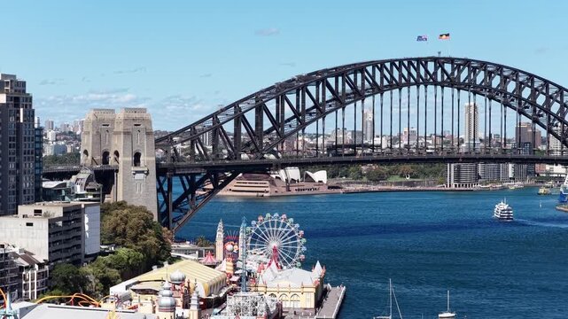 Lavender bay architecture Sydney harbour waterfront aerial cityscape view in Australia.