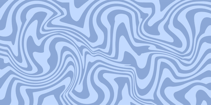 Abstract Blue Lines Waves Seamless Pattern Background. Vector Illustration