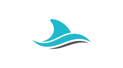 Fototapeta premium Abstract Shark Fin Wave Logo Design, Ocean, Water, Aquatic, Marine Life Symbol