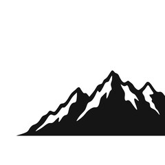 Obraz premium Black silhouette of mountain range landscape