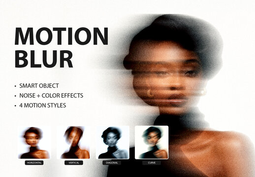 Motion Blur Effect for Photoshop With 4 Different Styles and Color Adjustments 