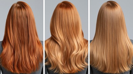 Fototapeta premium Before and after hair restoration and color transformation progress sequence