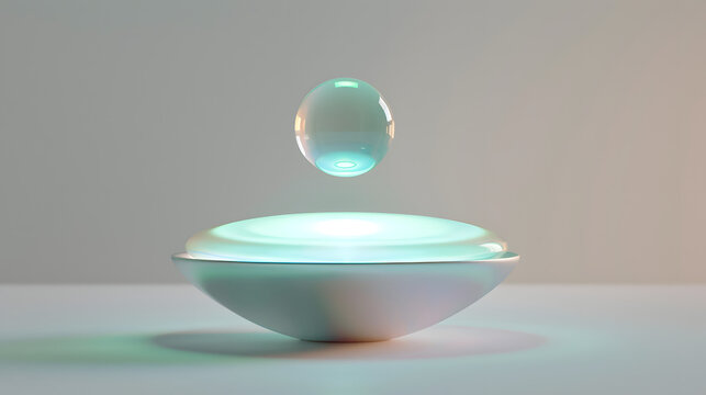 Macro iridescent liquid gallium droplet in acoustic levitation over titanium