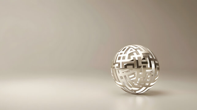 Flawless hovering liquid silver sphere dynamically reshaping into a maze