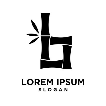 Abstract Bamboo Letter L Logo Design with Leaves. Creative Initial Symbol for Nature, Eco, or Asian Branding.
