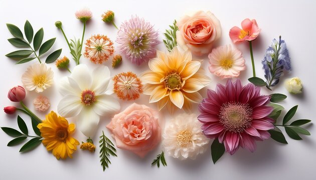 Flores Sobre Fondo Blanco