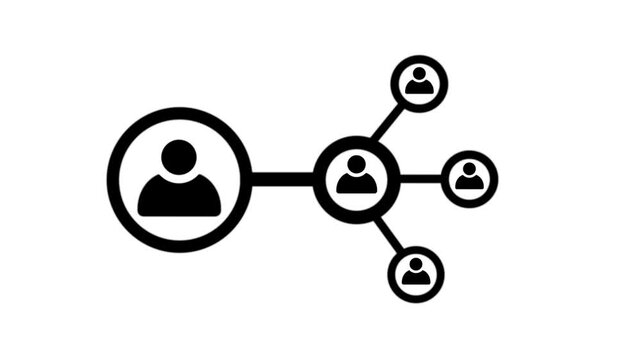 Network system, network connections with people icons and man icon animation. Animation of network connections. futuristic digital network technology concept animation.