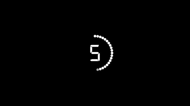 Countdown concept, counting down from ten to zero. Circle count down numbers on black background.
