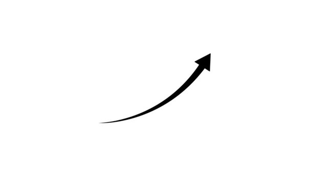 Business growth arrow and graph chart animation. Up arrow animation on white background.