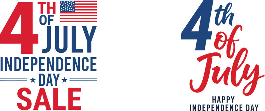 4th of july independence day sale and celebration graphics