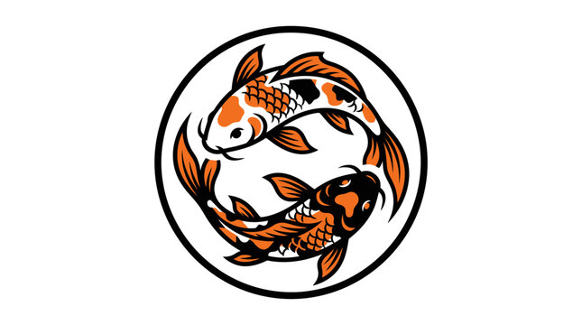Yin Yang Koi Fish Symbol - Harmony and Balance