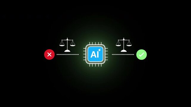 AI decision validation and approval workflow concept with responsible artificial intelligence governance, ethical compliance, enterprise oversight, automated risk assessment and policy verification
