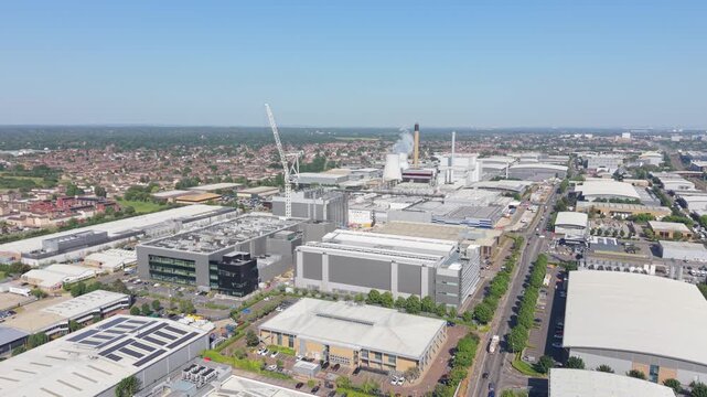 Massive Data Center Facility Under Development Aerial View