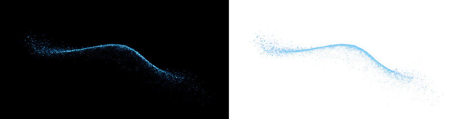 Bright blue lighting with a soft glow and abstract light particles. Transparent overlay with magic particles PNG image. © lolita PnG