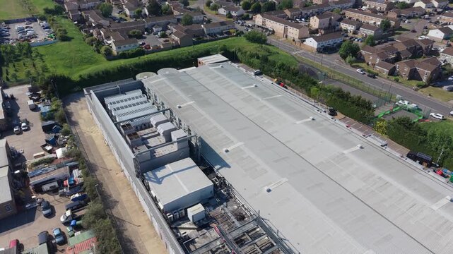 Large Data Centre Complex Seen From Above on a Clear Day