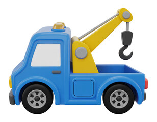 Naklejka premium 3D Tow Truck Icon with Crane Hook Recovery Vehicle Illustration
