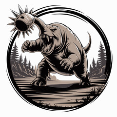 T-Rex Dinosaur Fierce Angry Monster. © Herman
