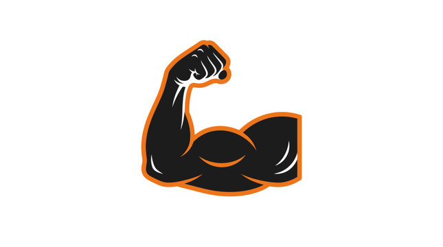 Strong Biceps Muscle Flexing Arm Icon - Fitness and Strength Symbol