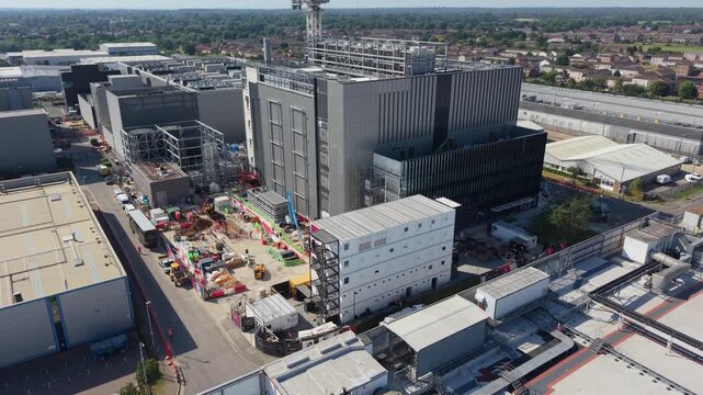 Data Center Construction Aerial View During Daytime