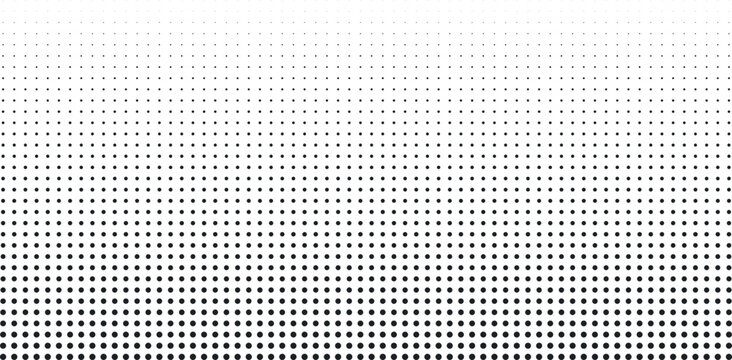 Clean monochrome halftone background with evenly spaced circular dots, soft gradient transition and minimalist geometric texture suited for branding, packaging and digital interfaces