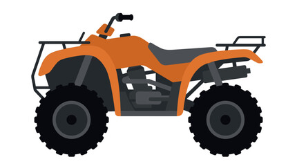 Fototapeta premium Orange ATV Quad Bike Vector Illustration Isolated on White Background