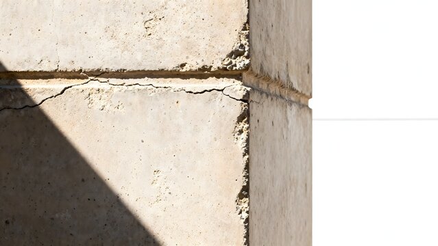 Cracked concrete wall corner