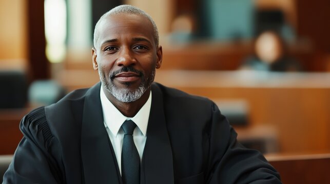 Courtroom action judge presiding over legal proceedings judicial environment professional setting serious viewpoint justice concept