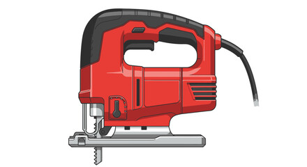 Fototapeta premium Professional Red Electric Jigsaw for Woodworking and DIY