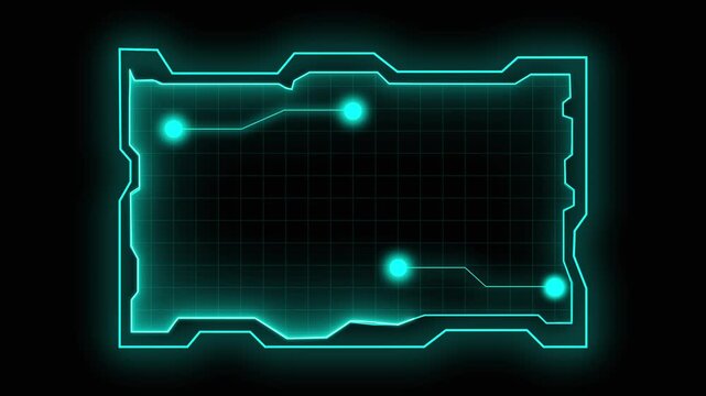 Advanced HUD frame outlines modern data infrastructure grids. Creative HUD frame highlights digital media display elements. Professional motion graphic design with HUD frame.
