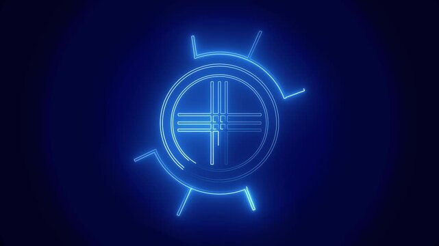 Futuristic circular interface coordinates complex computer network data. Advanced circular interface visualizes high tech system telemetry parameters. Tech design using circular interface.