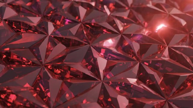 Abstract red faceted crystal gemstone pattern texture background