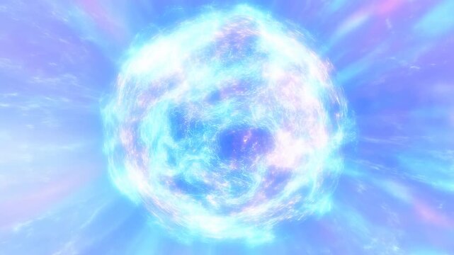 Enormous Stellar Energy Globe Bursting Into Luminous Cosmic Gateway Amidst Swirling Nebulae