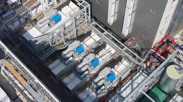 Large Data Center Facility Under Construction Aerial View