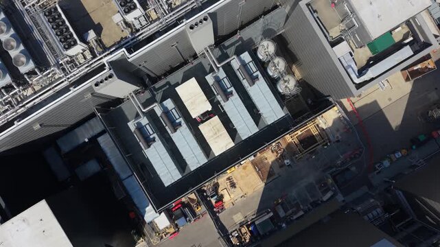Data Center Infrastructure Aerial View on a Sunny Day