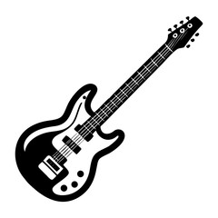 Fototapeta premium electric guitar icon silhouette illustration for music and performance design