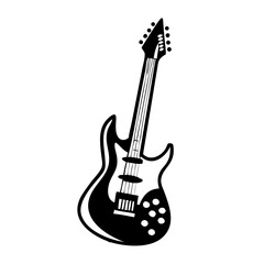 Obraz premium electric guitar icon silhouette illustration for music and performance design