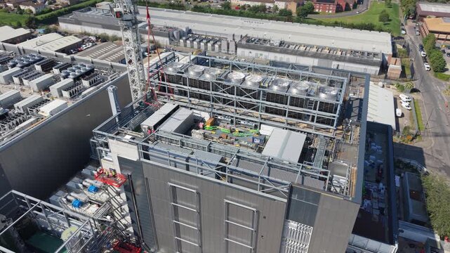 Large Data Center Construction Site Aerial View
