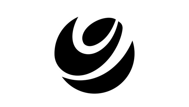 globe logo and nine number logo, black isolated vector silhouette