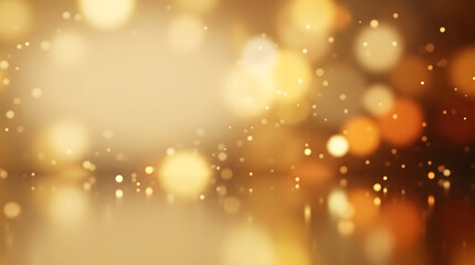 Fototapeta premium Elegant Golden Bokeh Background with Glowing Particles and Reflective Surface