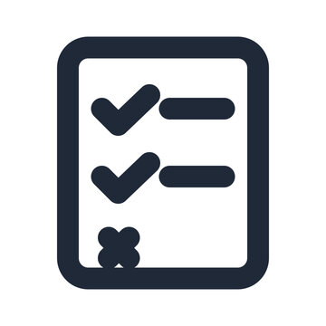 Exam test line icon, education assessment study outline symbol