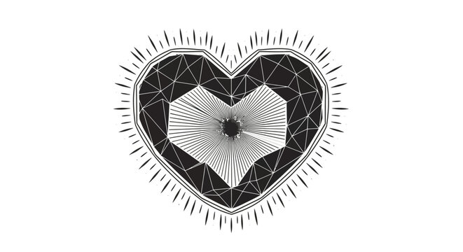 Heart Shaped Object With Lines.