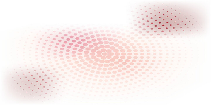 Red world map: abstract radial dotted pattern, geometric circles composition, vector illustration isolated