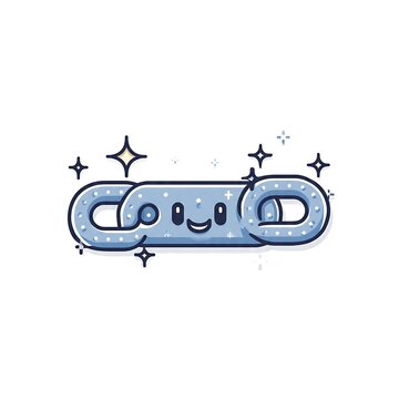 Cute cartoon rocket spaceship with stars in flat vector style.