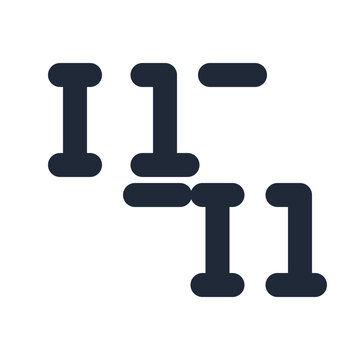 Binary code line icon, digital data programming technology outline symbol