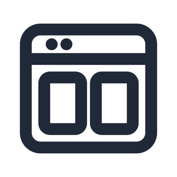 Dashboard line icon, analytics data interface technology outline symbol