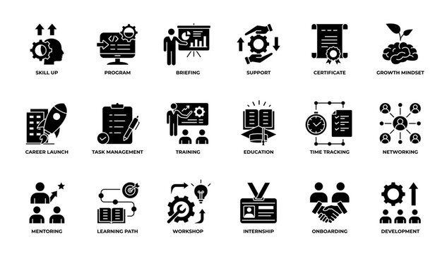 Traineeship and Internship Flat Icon Pack Vector Illustration