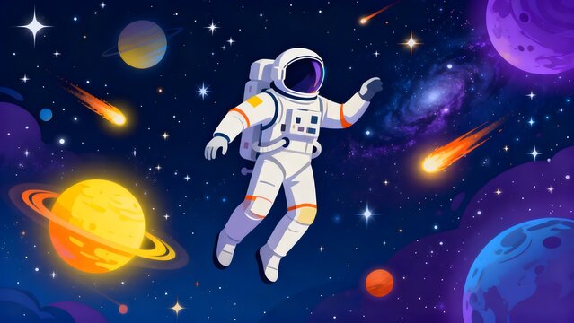 Astronaut floating in space